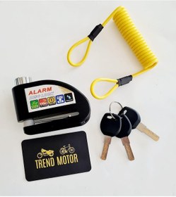Resim Motosiklet Disk Kilidi Alarmlı Siyah + Hatırlatma Kablosu 