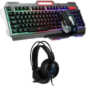 Resim Polygold Teknomarketim Rgb Oyuncu Klavyesi Ve Mouse Seti Gaming Kulaklık Kulaküstü V2000 