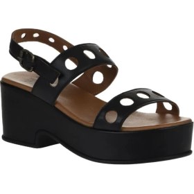 Resim Bueno Shoes Siyah Khv Deri Kadın Dolgu Topuklu Sandalet 01WU8105 01WU8105 