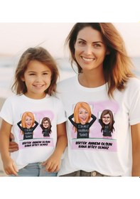 Resim Bk Gift 2li Kişiye Özel Anne-kız Karikatürlü Kombin Tişört Seti-1, Anneye Hediye, Anneler Günü Hediyeleri Kobitmeyencom30565 Bk Gift 