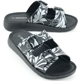 Resim Gezer Kadın Yazlık Suni Deri Rahat Taban İki Toka Ayarlanabilir Günlük Terlik Siyah 