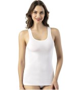 Resim İncili Kadın Geniş Askı Atlet Beyaz Beyaz 