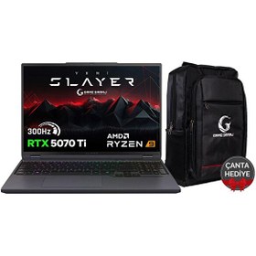 Resim Slayer R9T-5070Ti C1 AMD Ryzen 9 9955HX 16" 32 GB RAM 1 TB SSD RTX5070Ti QHD IPS 300Hz FreeDOS Gaming Laptop-Çanta 