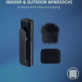 Resim Seiren Bt Mikrofon Cihazlar Için, Mobil/pc Akışı, Klipsli Tasarım, Kablosuz, Çok Yönlü Mikrofon, 2 Rüzgar Çorabı, 3,5 mm Bağlantı Noktası, Vlog Kaydı Için Ideal 