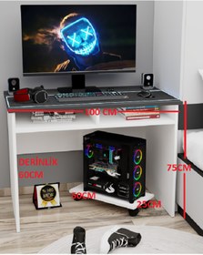 Resim KONAK EV EŞYALARI Bilbo Çalışma Masası,MDF,Oyuncu Masası,Gamer Masa 