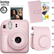 Resim Fujifilm Instax Mini 12 Fotoğraf Makinesi + 20'li Film + Laporta Albüm + Deri Kılıf Seti Pembe 