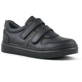 Resim Rakerplus Hakiki Deri Siyah Cırtlı Erkek Çocuk Sneaker Ayakkabı 