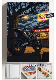 Resim Sayılarla Boyama Seti Numaralı Tuval Fırça Boya Dahil Kasnaklı Set 50x70 Cm - Road Motor 