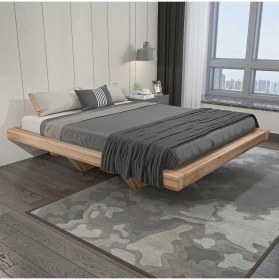 Resim Enjoy Life Doğal Ahşap Tek ve Çift Kişilik Yetişkin Karyola Yatak Naturel Ağaç 