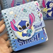 Resim Orijinal Disney Stitch Rastgele Desenli Kare Spiral Defter, Sayfa Klipsli ve Manyetik Kitap Ayracı Not Defteri - Doğum Günü, Tatil, Sevgililer Günü Hediyesi, Öğrenci Çizgi Film Defteri 