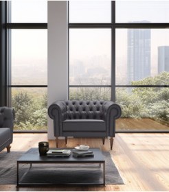 Resim BEKALIVING Vivaldi Chester Berjer Deri Siyah 