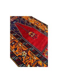 Resim El Dokuma Antika Kolleksiyonluk Seccade 125x210 Büyük Namazlık Kırmızı 