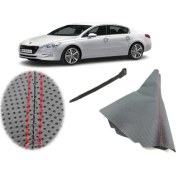 Resim Vts Körük Peugeot 508 Vites Körüğü Delikli Deri Kırmızı Dikiş 