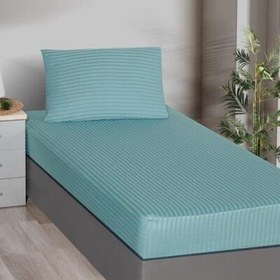 Resim Maxstyle Fitted Saten Tek Kişilik Çarşaf + Yastık Kılıfı Petrol 