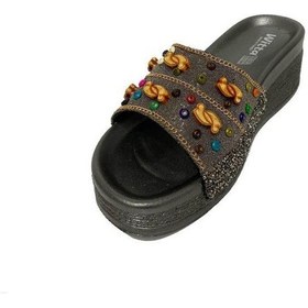Resim Witta 54313-24 Anatomik Trend Fashıon Dolgu Topuklu Kadın Terlik Platin 