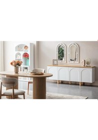 Resim Horizon İskandinav Oval Natural Ahşap Bohem Masa 80x190 Natural Ayak - Natural Üst 