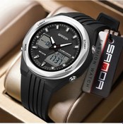 Resim Gaojunshop01 Siyah Gümüş Erkekler İçin Su Geçirmez Arka Işık Alarm Kronograf Dayanıklı Outdoor Spor Saati Diğer 