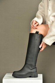 Resim Fox Shoes V973555509 Siyah Düz Tabanlı Kadın Binici Çizmesi 