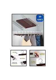 Resim Pantolon Askısı Ahşap Mandallı Etek Elbise Askısı Delüks 20 Adet Diğer 