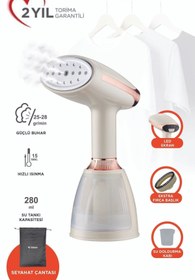Resim Torima Ky-003 Beyaz Buharlı Kırışık Giderici 1500w Taşınabilir Seyahat Boy Dikey Ütü 