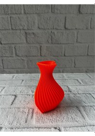 Resim Kalpli Vazo Turuncu Çok Renkli 