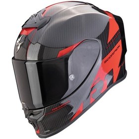 Resim Scorpion Exo R1 Evo Carbon Rally Spor Motosiklet Kaskı Siyah Kırmızı 