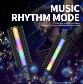 Resim Voground Vgrd Rgb Renkli Stick Light 19.68 Inç El Led Işık Değnek 95 2500k-9000k Fotoğraf Stüdyosu Lambası 