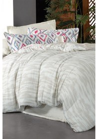 Resim Sarev Mayorka Mavi Mood Comfort Çift Kişilik %100 Pamuk Müslin Yıkamalı Nevresim Takımı Mavi 