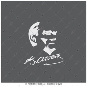 Resim Bay Etiket Rfhlm92 Reflektif Kemal Ataturk Silueti Buyuk Boy 