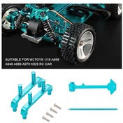 Resim Geekyou Rc Araba Alüminyum Geliştirme Seti: Kabin Direği + Orta Vites Mil + İkinci Zemin Paneli, Wltoys 1/18 A959 A949 A969 A979 K929 Uyumlu Mavi 
