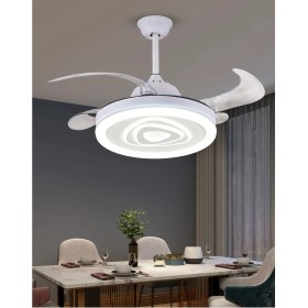 Resim Tavan Vantilatörü Aydınlatmalı Gizli Kanat Pervaneli Kumandalı Açılır-Kapanır Kanat 3 Işık Rengi-02 