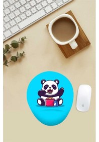 Resim Yemek Yiyen Panda Desenli Bilek Destekli Mouse Pad Mousepad 