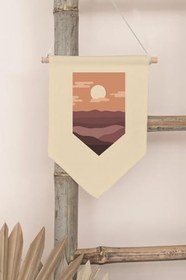 Resim Postifull Çocuk Odası Dekor, Duvar Süsü, Ahşap Bebek Odası Dekor, Canvas Flama, Gün Batımı - Boho;70 X 100 Renkli - 9 