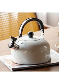 Resim Valkyrie 3l Paslanmaz Çelik Düdüklü Kettle Su Isıtıcısı Çaydanlık Islıklı Demlik Beyaz 