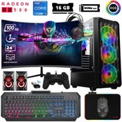Resim Xaser Abyss X2 i5 12400F 16GB 512GB SSD M.2 NVMe RX580 8GB 256 Bit 24" 100Hz Oyuncu Masaüstü Bilgisayarı 