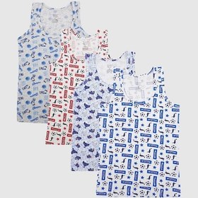 Resim Sedef Yıldızı Erkek Çocuk Empire Desenli Atlet 1086 - 6 Adet 