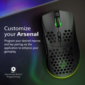 Resim Vertux Ammolite Siyah - Oyuncu Mouse Gamecharged Çift Mod Oyun Özel LED Işıklı 16.000 Dpı 