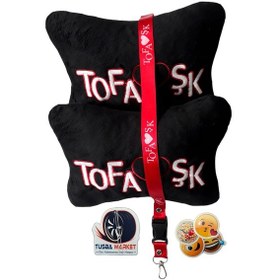 Resim Tofaş Uyumlu Seyahat Koltuk Boyun Yastığı / Kırmızı Tofaş Oto Ayna Askısı 