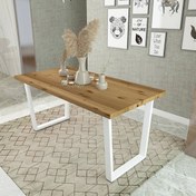 Resim Tuana CPT7297-140 140x70 CM Masif Natural Yemek Masası Woodesk