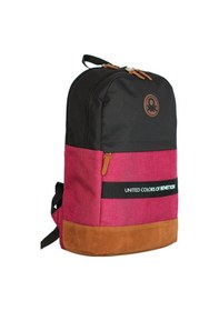 Resim United Colors Of Benetton Üç Bölmeli Retro Erkek Çocuk Sırt Çantası - Siyah-kırmızı - Günlük Okul Seyahat Çok Renkli 