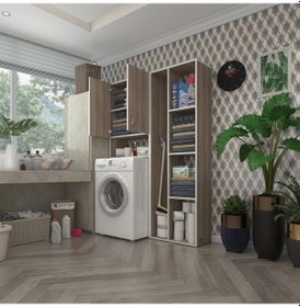 Resim Kenzlife Çamaşır Makinesi Dolabı Veronikasüpürge Crd 180 126 20 Banyo Arkalıksız Raflı Çok Renkli 