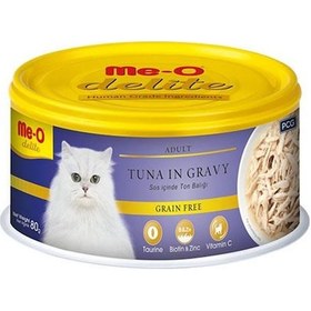 Resim Me-O Delite Ton Balıklı Tahılsız Konserve Yetişkin Kedi Maması 12 x 80 G 