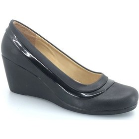 Resim Ayakdaş 740-2 Kadın Dolgu Topuk Klasik Ayakkabı Siyah 