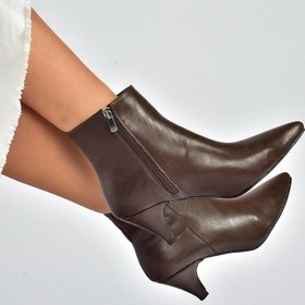 Resim Fox Shoes R404710009 Kahverengi Alçak Topuklu Kadın Bot Kahverengi-suni Deri 