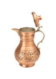 Resim Dmt Gaziantep Bakır El İşlemeli Otantik Sürahi Yük:27 Cm 1,9 Litre Kapasite Ağız:9,3mm 