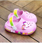 Resim Kız Çocuk Unicorn Figürlü Kaydırmaz Taban Terlik Sandalet Pembe 