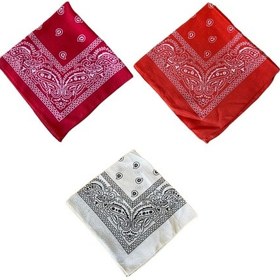 Resim Pamuklu Klasik Desen Unisex 3lü Bandana Seti Renkli Bandana Etnik Desenli A Kalite Bandana Antrasit - Mavi 