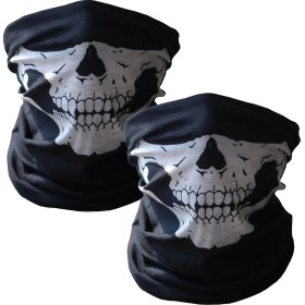Resim Aida Jewelss 2 ADET Buff Kuru Kafa Iskelet Maske Motorcu Kar Maskesi Boyunluk Maske Baf Ağızlık Mask Buff 