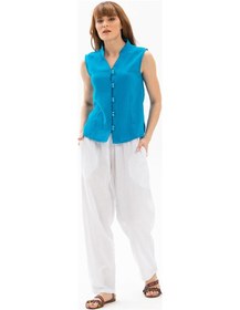 Resim Kolsuz Şile Bezi Arzu Bluz Turkuaz Trkz Turkuaz 