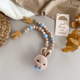 Resim Amigurumi Tulumlu Tavşanım Bebek Seti Mavi - Puset Zinciri 